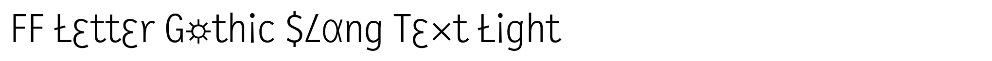 FF Letter Gothic Slang Text Light image